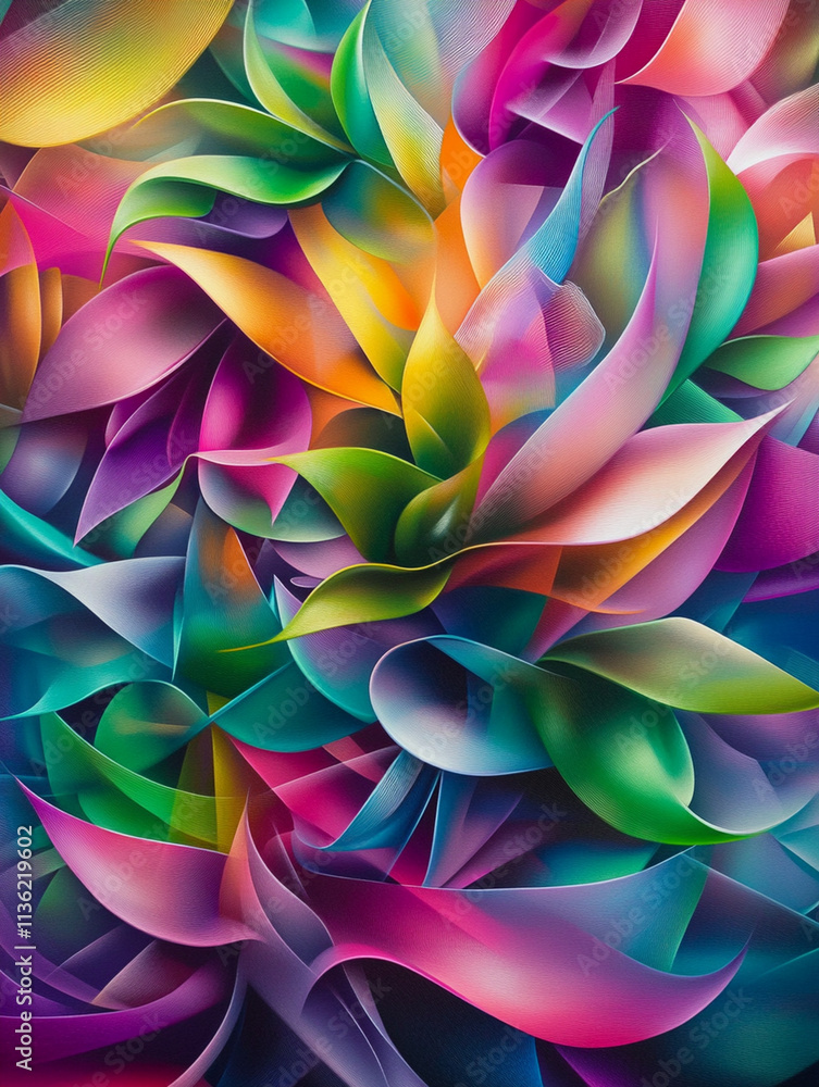 Aufkleber vibrant abstract geometric background with multicolored shapes and dynamic light effects creating a 