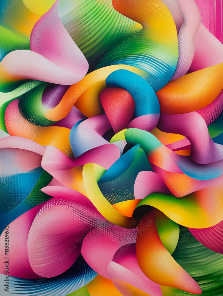 Aufkleber vibrant abstract geometric background with multicolored shapes and dynamic light effects creating a 