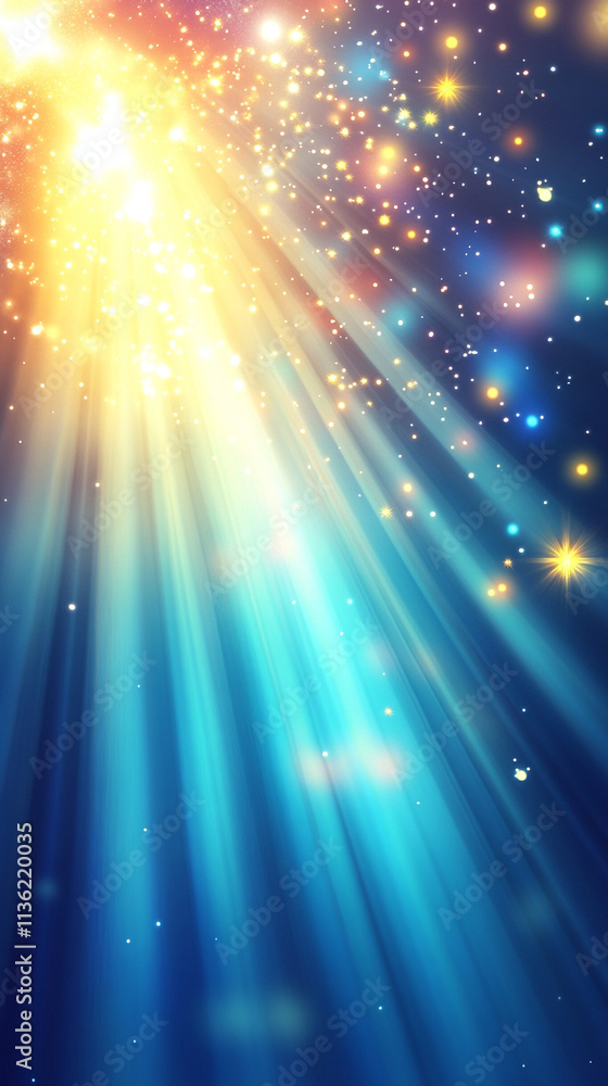 Poster abstract illustration of light flowing on a soft light background, creating a smooth and calming vis