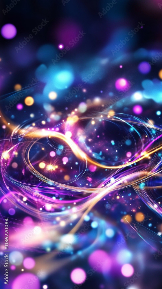 Poster abstract illustration of light flowing on a soft light background, creating a smooth and calming vis