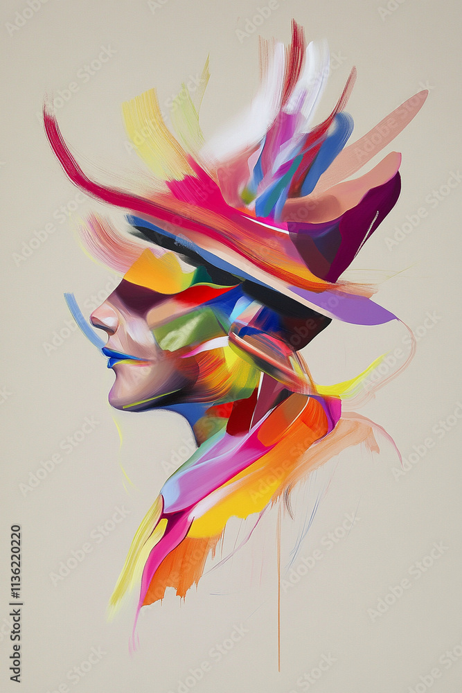 Poster abstract illustration of light flowing on a soft light background, creating a smooth and calming vis