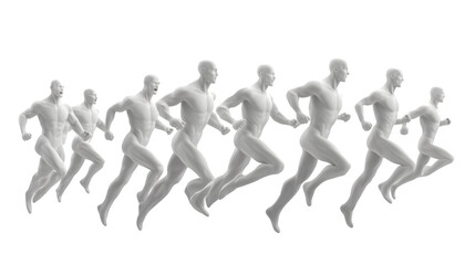 Obraz premium Dynamic Sequence of Running Human Figures in Motion Illustration for Animation and Design