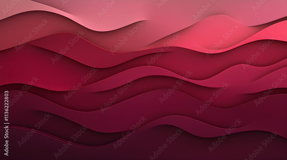 Poster abstract red background with wavy texture and beautiful gradient.