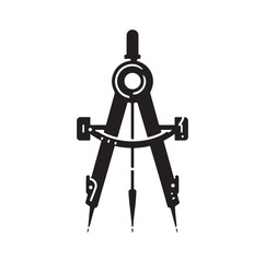 Drafting Compass silhouette vector illustration