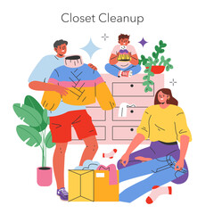 House Cleaning. Flat Vector Illustration
