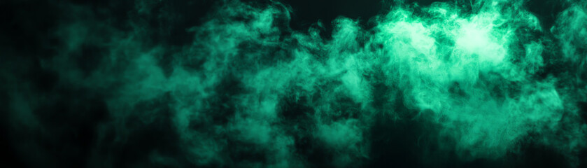 Obraz premium Mysterious green mist swirling in darkness creates an eerie, atmospheric scene.