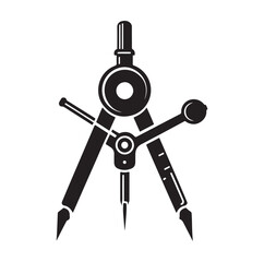 Drafting Compass silhouette vector illustration