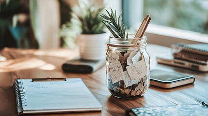 A Beautifully Arranged Gratitude Jar Filled With Notes Ai Generative High Quality Image