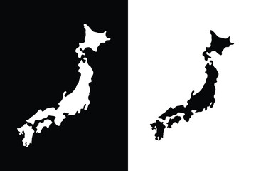 Map of Japan, Flag of Japan national country symbol illustration Vector, Rectangle Japan flag illustration, Flat vector illustration
