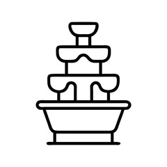 chocolate fountain icon, chocolate day line art, chocolate icon - simple black line art icon of chocolate fountain, for chocolate day celebrations. chocolate vector art.