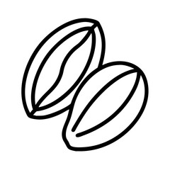 cocoa beans icon, chocolate day line art, chocolate icon - simple black line art icon of cocoa beans, for chocolate day celebrations. chocolate vector art.