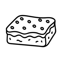 chocolate brownie icon, chocolate day line art, chocolate icon - simple black line art icon of chocolate brownie, for chocolate day celebrations. chocolate vector art.