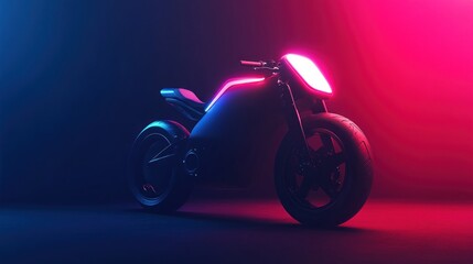 Product poster banner featuring a sleek electric bike, with dynamic lighting highlighting its design on a dark background.