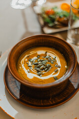 Georgian dishes on the restaurant table
