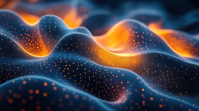 Abstract mesh patterns with soft glowing edges, creating a futuristic and dynamic design.