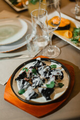 Georgian dishes on the restaurant table