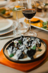 Georgian dishes on the restaurant table
