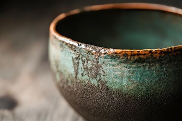 Rustic pottery clay texture showcasing a unique blend of earthy tones and handcrafted detail in a warm, artisanal environment