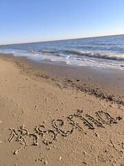 Lova story on beach and sea
