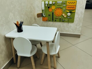 table and chairs in a restaurant