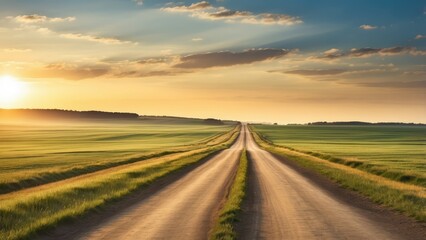 A winding asphalt road stretches toward the horizon,
