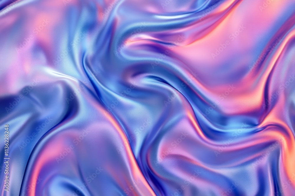 Aufkleber smooth silk satin texture with vibrant colors creating a flowing wave effect across the surface