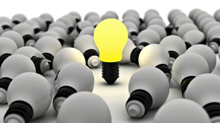 Fototapeta premium Light bulb,originality, on white background
