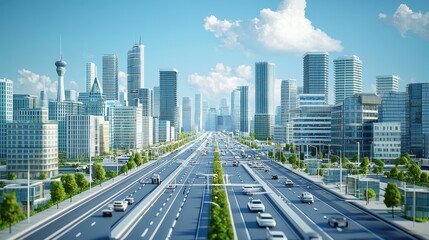 Smart City Digital Model with Advanced Technology and Urban Infrastructure in a Futuristic Environment