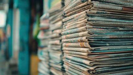 Stack of Newspapers Indian Media News Information Print Media Publications