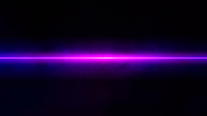 Abstract glowing blue and purple neon light lines  on dark scene background vibrant color of bright laser beams reflection on smoke floating up for display products mockup for your logo