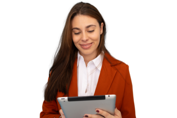 Smiling businesswoman showing a credit card