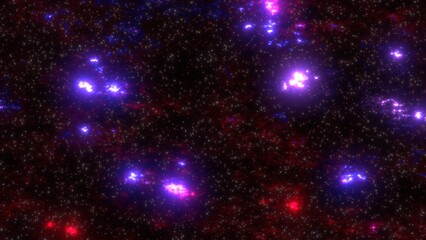 Fototapeta premium galaxy with some nebulae created by procedural 3D render.