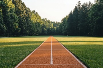 Vibrant outdoor fitness session on track field surrounded by lush nature engaging workout sunny day energizing atmosphere invigorating experience