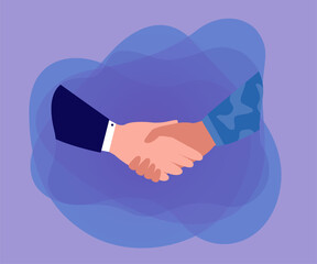 Hands of politician and soldier making deal. Agreement between military and government flat vector illustration. Diplomacy, peace, cooperation concept for banner, website design or landing web page