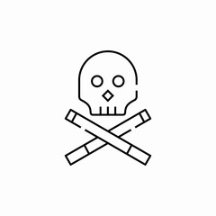 smoking kills skull icon sign vector