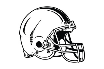 american football helmet silhouette vector on white background