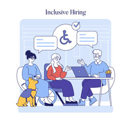 Inclusion In Media And Work. Flat Vector Illustration