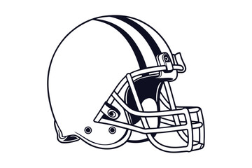 Fototapeta premium american football helmet silhouette vector on white background