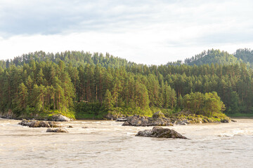 Manzherok rapids (or Manzheroksky thresholds or Manzheroksky barriers) on the Katun River....