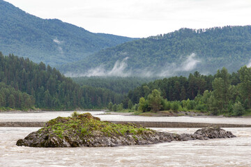 Manzherok rapids (or Manzheroksky thresholds or Manzheroksky barriers) on the Katun River....