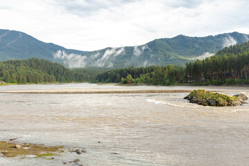Manzherok rapids (or Manzheroksky thresholds or Manzheroksky barriers) on the Katun River....