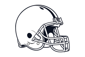 american football helmet silhouette vector on white background