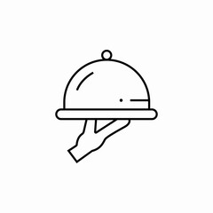 waiter food tray icon sign vector