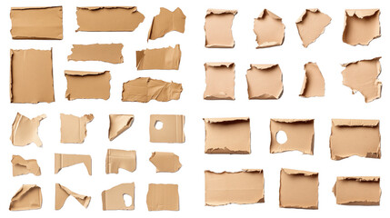 Fototapeta premium Torn Cardboard Pieces - Recycled Material Background