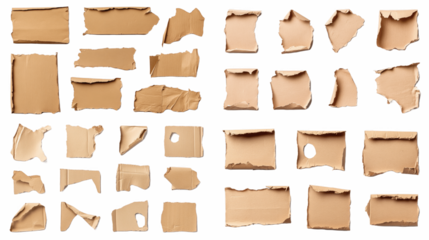 Torn Cardboard Pieces - Recycled Material Background