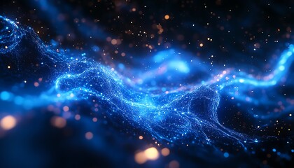 Obraz premium Futuristic holographic world map in vivid blue tones, glowing effects, cyberpunk aesthetics, scifi inspired design