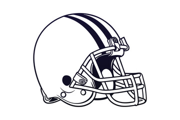 american football helmet silhouette vector on white background © mdbhraju76