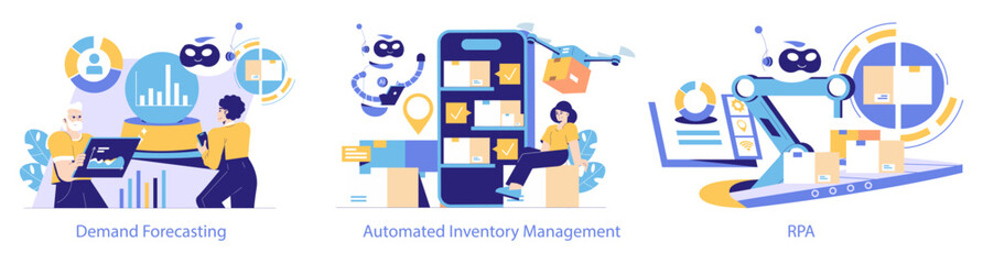 Logistics Automation. Flat Vector Illustration