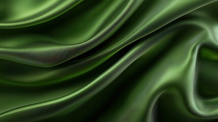 Obraz premium Minimalist composition of vibrant green material with elegant folds