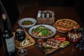 Georgian cuisine on the restaurant's table